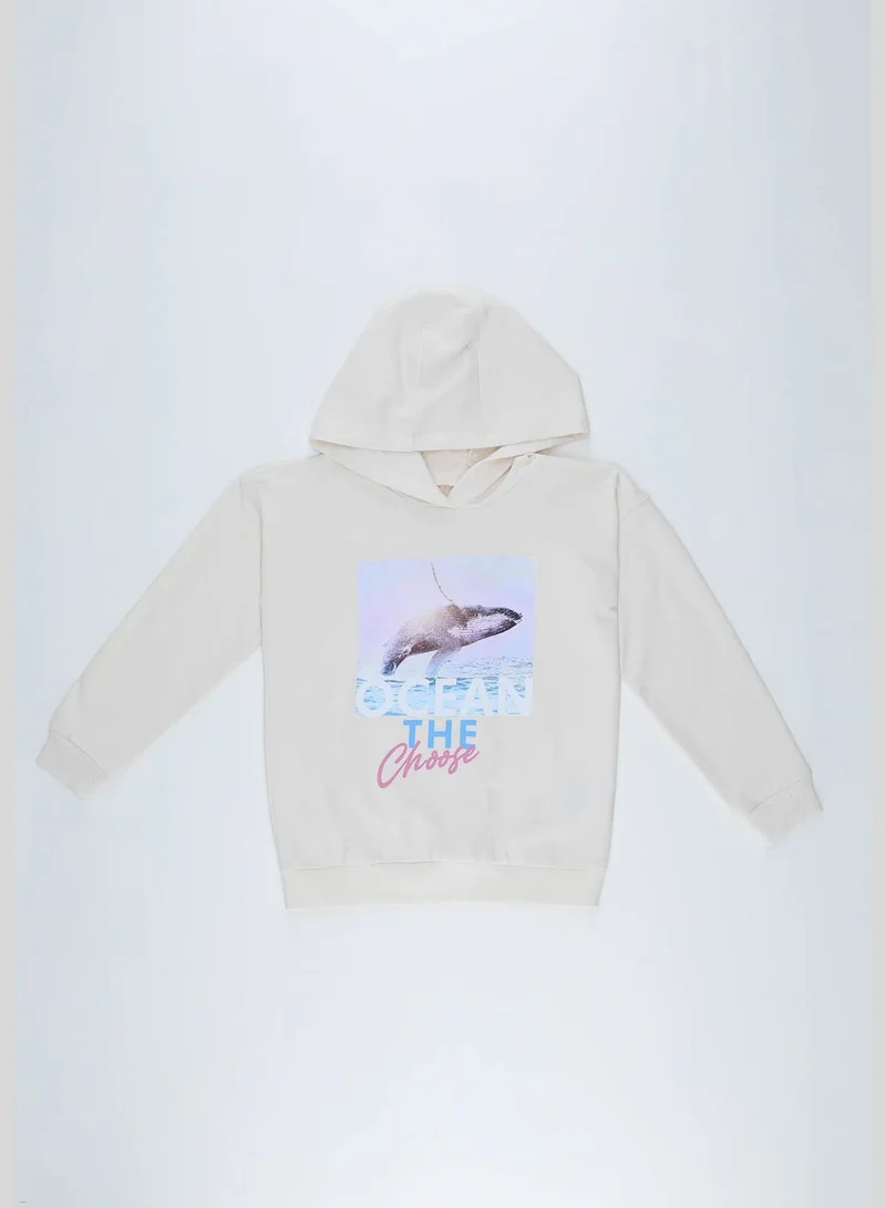DeFacto Girl Knitted Regular Fit Hooded Sweat Shirt