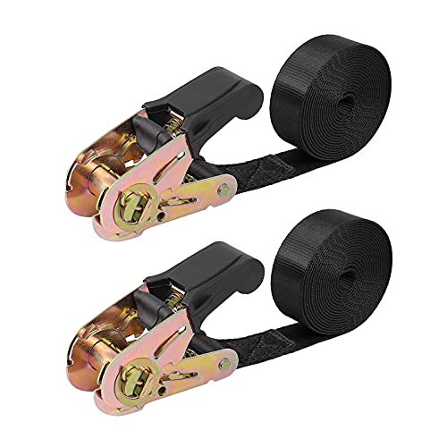 Ayaport Endless Ratchet Tie Down Straps Heavy Duty Cargo Tie Downs, Sturdy Nylon Black Strap Down Ratcheting Securing Straps, Track Spring Fittings, Tie-Down Motorcycles, Trailer Loads, Kayak - Image 1
