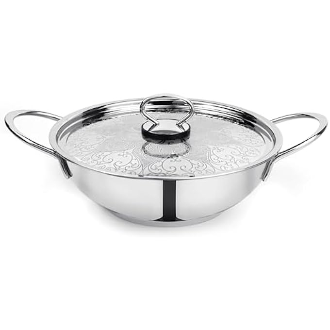 براديب موقد غاز كاداي الحثي متوافق مع 304 درجة طعام، لمسة نهائية عاكسة، مقابض مقاومة للحرارة، توزيع متساوي للحرارة، آمن للاستخدام في غسالة الأطباق، غطاء بتصميم من الفولاذ المقاوم للصدأ، سعة 40 لترًا - Image 1