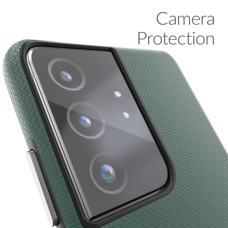 Crave for Galaxy S21 Ultra Case, Shockproof Protection Dual Layer Case for Samsung Galaxy S21 Ultra 5G (6.8 inch) - Forest Green - Image 3