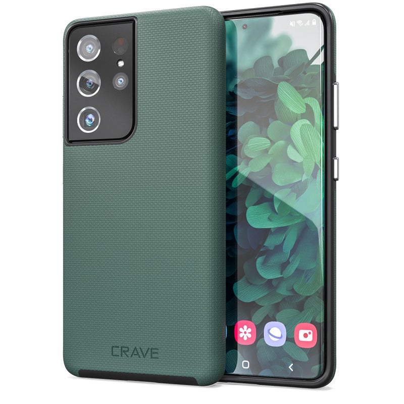 Crave for Galaxy S21 Ultra Case, Shockproof Protection Dual Layer Case for Samsung Galaxy S21 Ultra 5G (6.8 inch) - Forest Green - Image 1