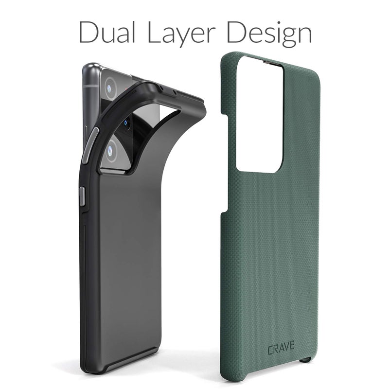 Crave for Galaxy S21 Ultra Case, Shockproof Protection Dual Layer Case for Samsung Galaxy S21 Ultra 5G (6.8 inch) - Forest Green - Image 4