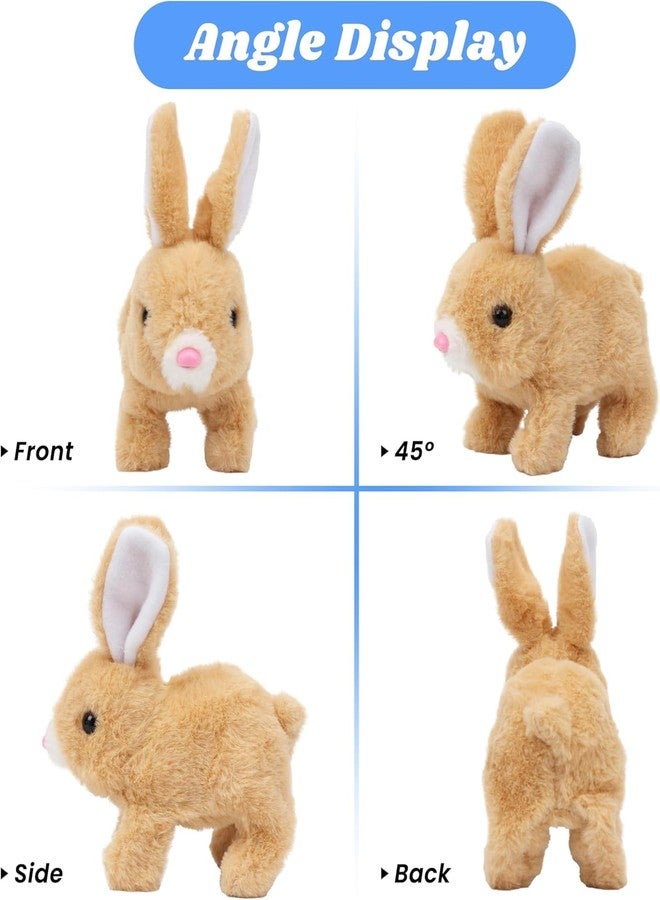 Aqify Hopping Walking Bunny Rabbit Toy with Sounds, Jumping Rabbit Wiggling Ears, Twitching Mouth and Nose, Educational Interactive Bunny Rabbit Toy for Baby Kids - Image 2