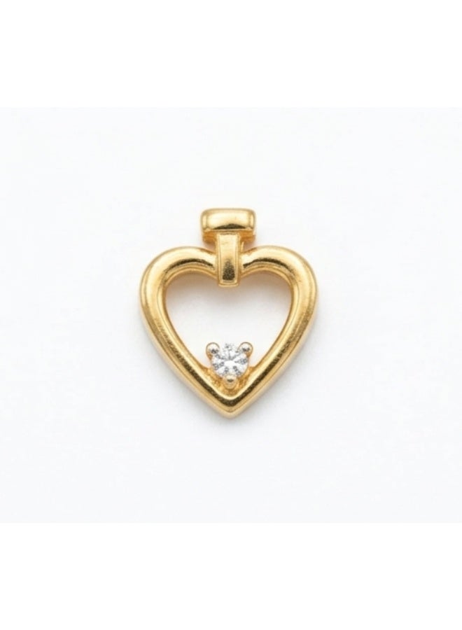 Nakshathra 22K Yellow Gold Eternal Heart Solitaire Pendant - 916 Hallmarked Gold - Elegant Gift for Women - Image 3