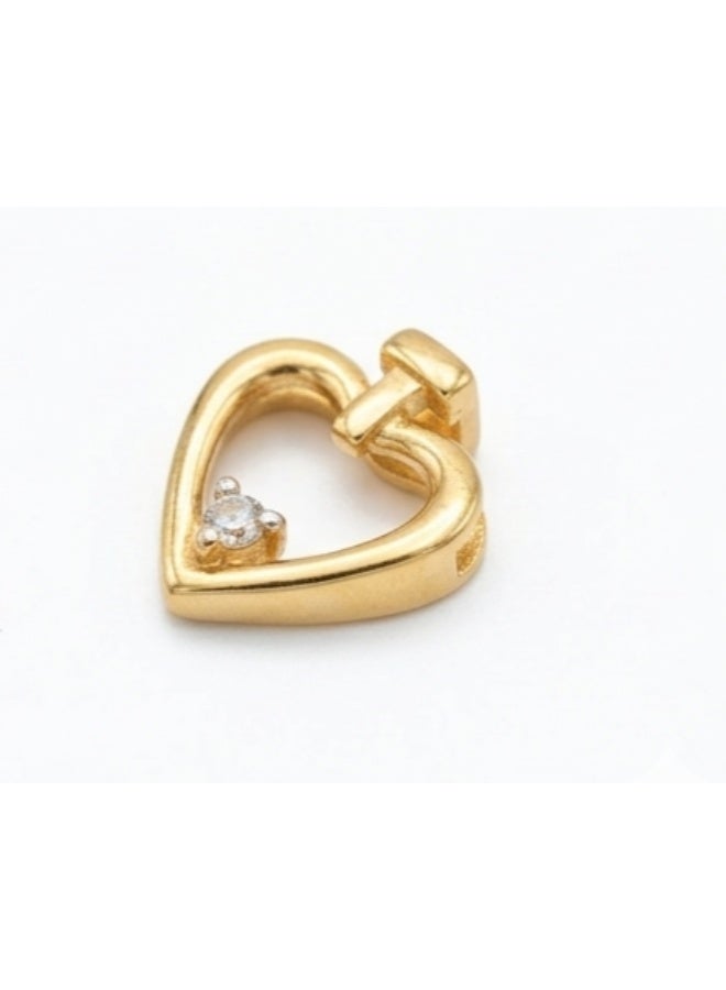 Nakshathra 22K Yellow Gold Eternal Heart Solitaire Pendant - 916 Hallmarked Gold - Elegant Gift for Women - Image 4