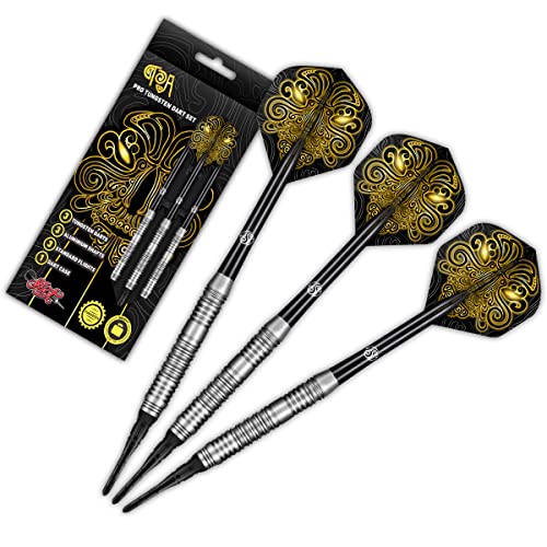 Shot! Darts Soft Tip TOA, 70% Tungsten Barrels, Center Weighted, Pro Throwing Darts for Maximum Aerodynamics Handcrafted Professional Dart Set and Flights Made in New Zealand, Plastic Tip Bar Darts - Image 1