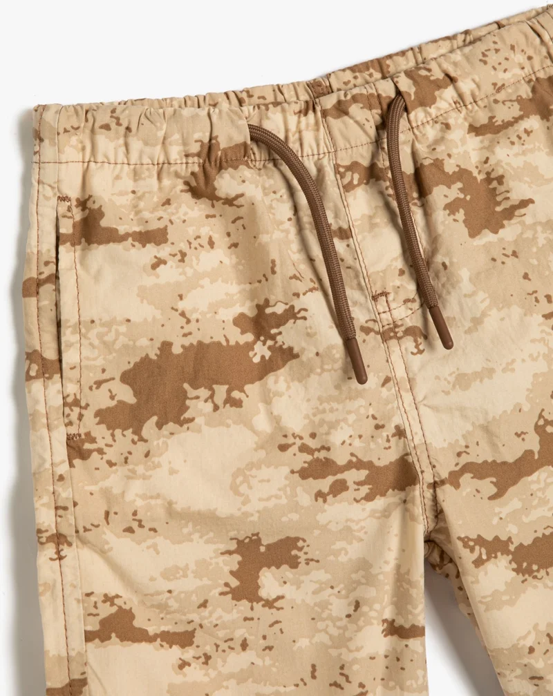 كوتون Bermuda Camouflage Shorts with Pockets and Tie Waist Cotton
