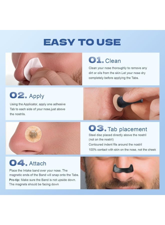 Anti-snoring magnetic nose strips: Innovative anti-snoring device that reduces snoring. Skin-safe nasal strips for better breathing. 30 pairs. - Image 3
