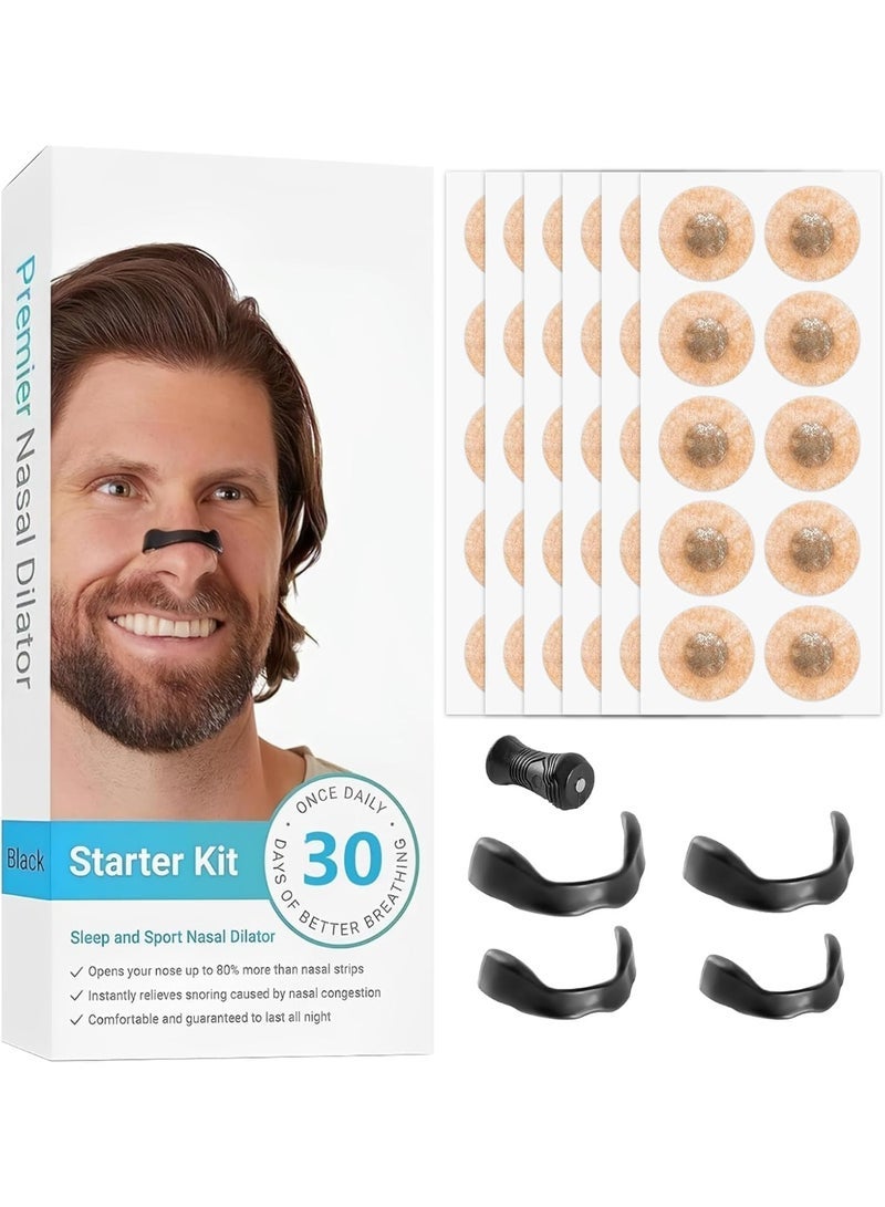 Anti-snoring magnetic nose strips: Innovative anti-snoring device that reduces snoring. Skin-safe nasal strips for better breathing. 30 pairs. - Image 1