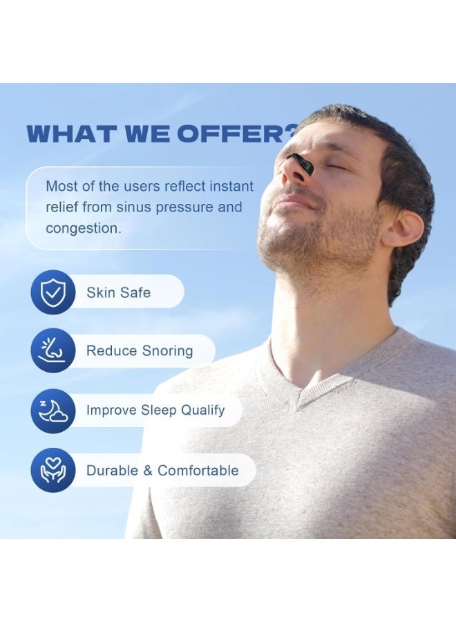 Anti-snoring magnetic nose strips: Innovative anti-snoring device that reduces snoring. Skin-safe nasal strips for better breathing. 30 pairs. - Image 2