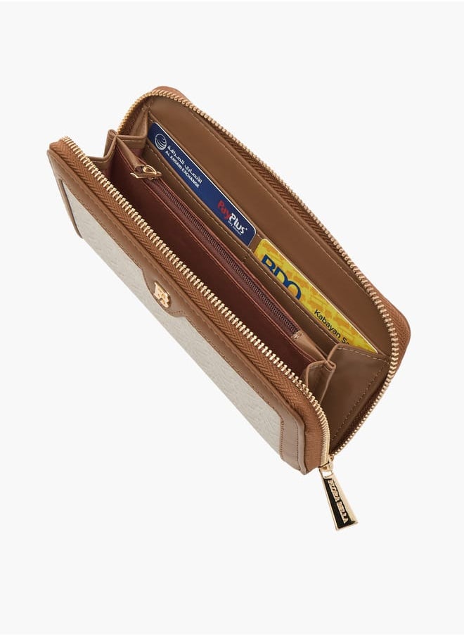 Flora Bella By Shoexpress - Womens Textured Monogram Wallet With Zipper - Image 1