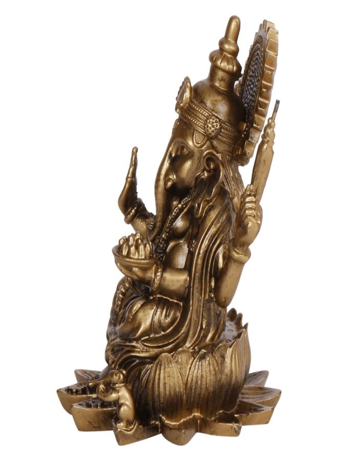 ARTVARKO Lord Ganesha Ganesh Bhagwan Small Idol Ganpati Cold Cast Bronze Murti Statue for car Dashboard Home Office Entrance Decor Diwali Gift (Small Size 3.75 Inch) - Image 5