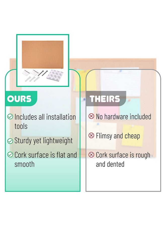 Mr. Pen - Cork Board, 24”X36”, Framed Cork Board, Push Pin Board For Walls With Frame, Office Cork Board, Bulliten Board, Corkboards For Wall - Image 5