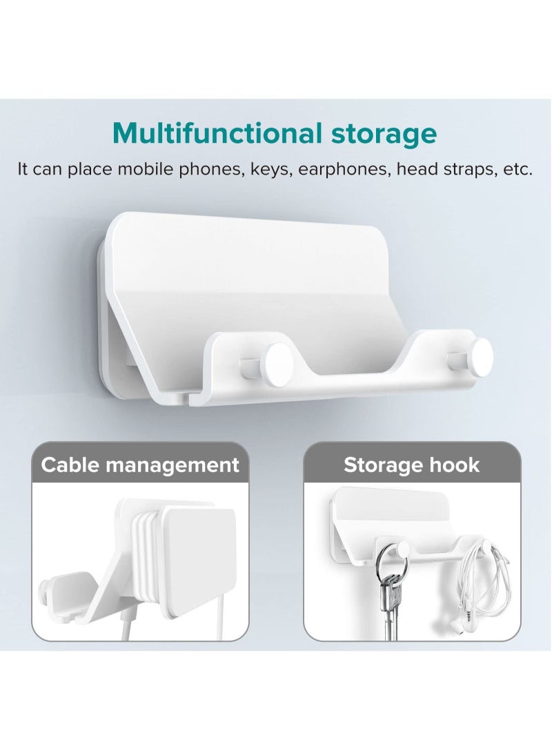 Captaintech Wall Mount Phone Holder, 2Pcs Hands Free Wall Mount Phone Holder for Bedroom Living Room Kitchen Compatible with All Phone - Image 4