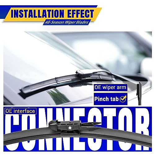 Rooppa 3 wipers Replacement for 2012-2017 Chevrolet Sonic/Aveo/2011-2017 Holden Barina, Windshield Wiper Blades Original Equipment Replacement - 26"/15"/11" (Set of 3) Pinch Tab - Image 3