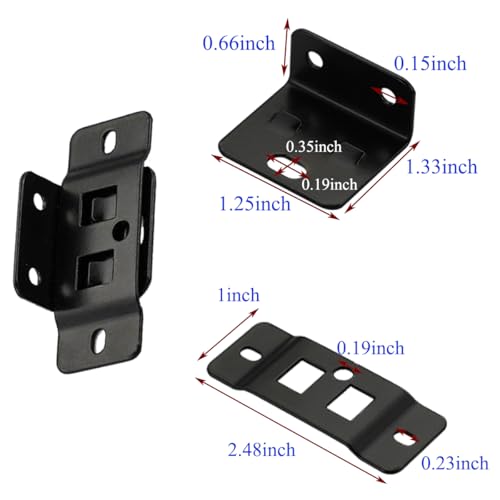 Teadokly 10 Pack Quick Fitting Furniture Joint Bracket, Duty Corner Brace Joint Right Angle Bracket, Stainless Steel Furniture Corner Connectors with Screws for Drawers, Cabinets, Tables, and Chairs (Black) - Image 2