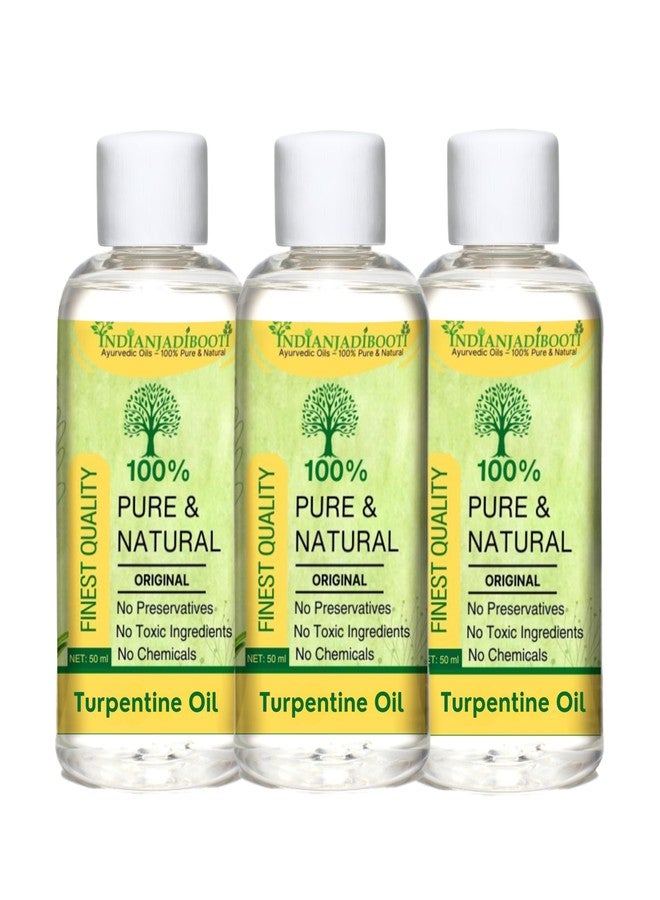 IndianJadiBooti Turpentine Oil - Tarpin Tel 50mL (Pack of 3) - Image 1