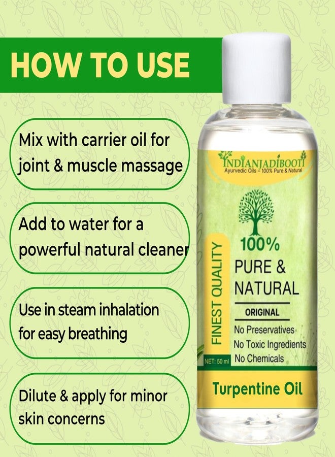 IndianJadiBooti Turpentine Oil - Tarpin Tel 50mL (Pack of 3) - Image 4