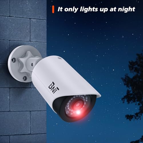 BNT Dummy Fake Camera, Surveillance Security CCTV Dome Camera, with One LED Light, Security Alarm Sticker Label (TC-W2), Security Camera Suitable for Indoor/Outdoor (2 Pack, White) - Image 4