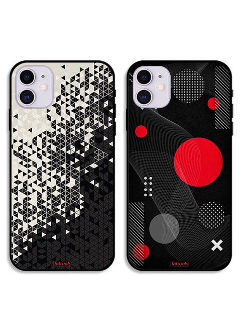 Two Cases For Apple iPhone 12 mini Protective Covers Digital Shape Pattern
