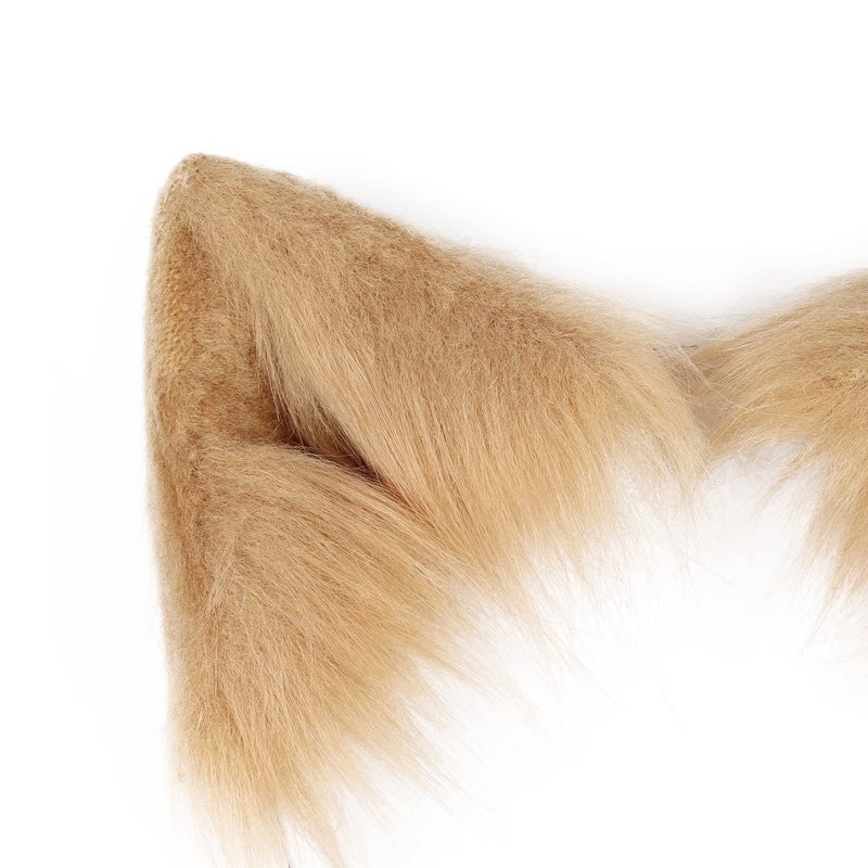 QinRuan Cat Ears and Wolf Fox Animal Tail Cosplay Costume Faux Fur Hair Clip Headdress Halloween Leather Neck Chocker Set - Image 2