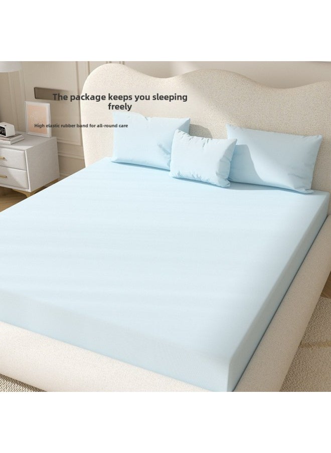 Generic Disposable Bed Sheet Quilt Cover Pillowcase Bed Hat Double Four-piece Set Travel Hotel Dirty-separated Sterilized Non-washable Bedding-Color:Taro Purple-Specifications:Four-piece Set  - Image 5