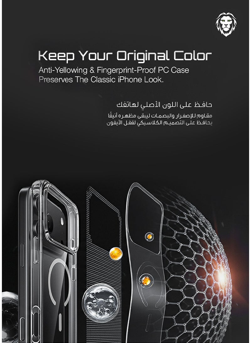 GREEN LION MagSafe Delgado Case iPhone 17 Pro Max with Ultra Drop Protection & MagSafe Compatibility / Camera Protection / Daily Protection - Clear - Image 4