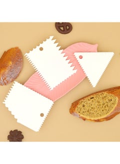 أداة مكشطة بلاستيكية جديدة لتقطيع الكريما، أداة DIY لمحاكاة أدوات الخبز، مجموعة مكونة من ثلاث قطع متوفرة في المخزون - اللون: أبيض - ks - 004 - 4