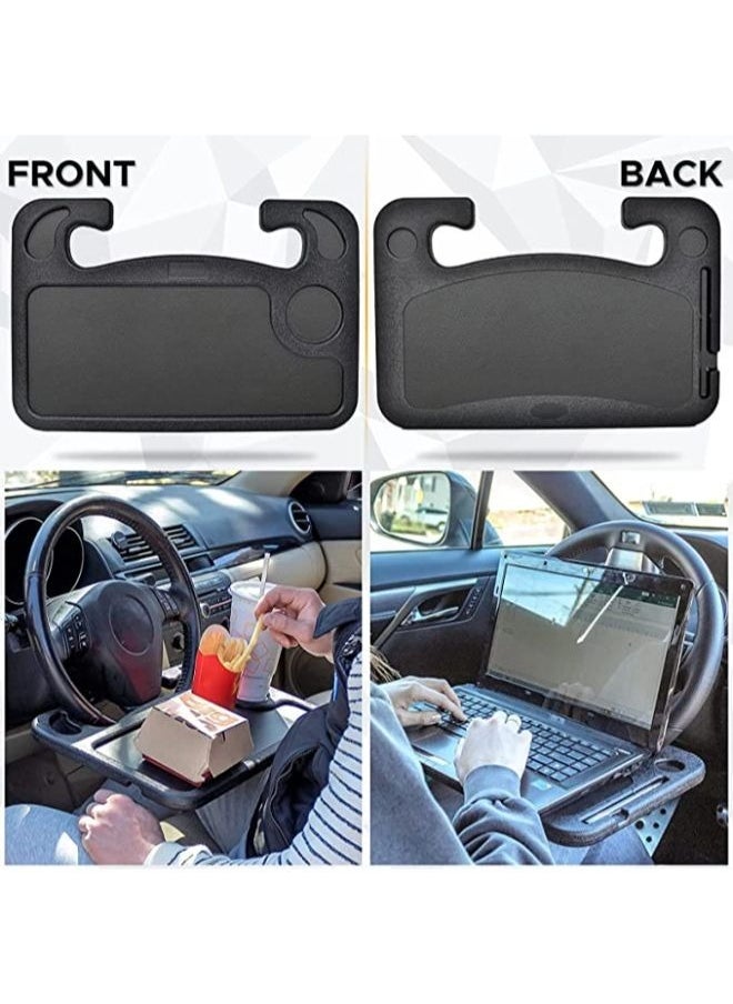 EasyLife - 2-in-1 Auto Steering Wheel Desk Vehicle Seat Table Mount for Food Eating Laptop Tablet iPad Notebook Car Traveling Table Suitable for Most Vehicles - Image 1