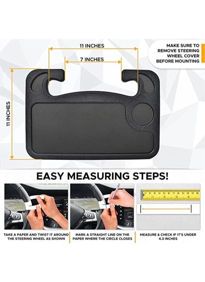 EasyLife - 2-in-1 Auto Steering Wheel Desk Vehicle Seat Table Mount for Food Eating Laptop Tablet iPad Notebook Car Traveling Table Suitable for Most Vehicles - Image 1