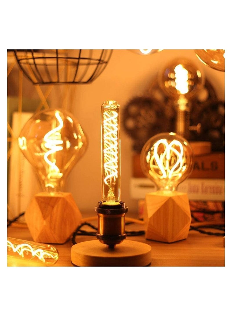 Dimmable T30 LED Bulbs, E26 Base, Dimmable 40W Edison Bulb, Warm White 2200K Amber, 7.3inch Long Tubular Light Bulb, Led Flexible Long Soft Filament Bulb, Vintage Spiral Filament Edison Bulb (2Pcs) - Image 4