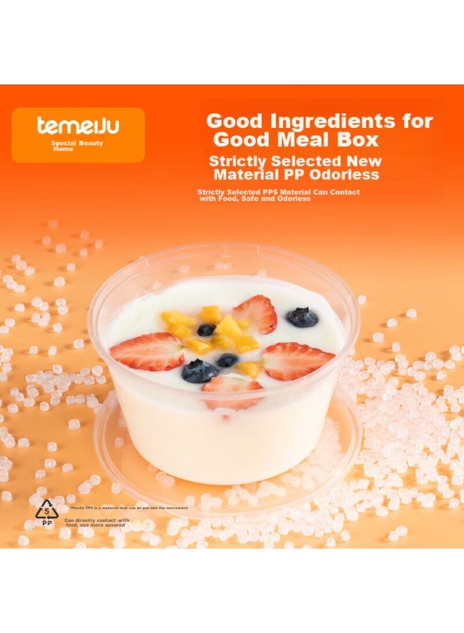 Temeiju Disposable Bowls, Transparent Lunch Boxes With Lids, Picnic Food Containers, Takeout Packaging Boxes, Camping Bento Boxes, 450 Model * 50 Sets - Image 1