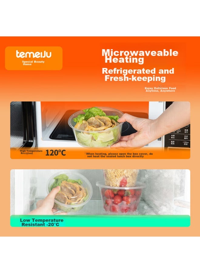 Temeiju Disposable Bowls, Transparent Lunch Boxes With Lids, Picnic Food Containers, Takeout Packaging Boxes, Camping Bento Boxes, 450 Model * 50 Sets - Image 4