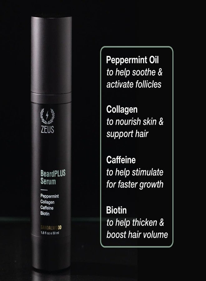 ZEUS BeardPlus Serum for Men, Premium Beard Oil for Enhanced Growth, Fuller & Softer Facial Hair with Biotin & Caffeine (Made in USA) 1.6 oz - Image 2