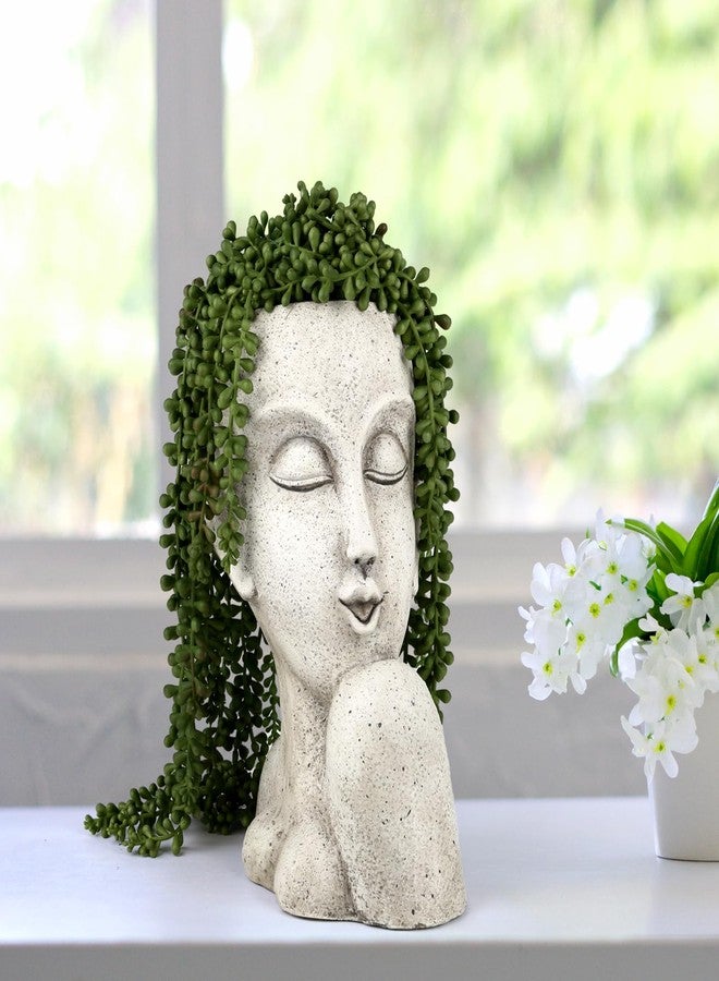 أصص زراعة على شكل وجه من فيموفيدر، مناسبة للنباتات الداخلية والخارجية، أصص زهور كبيرة، أصص فريدة للنباتات العصارية مع فتحة تصريف، أصيص مبتكر على شكل سيدة، مصنوع من الراتنج، مزهرية لتزيين الحديقة - 11.4 × 8.7 × 5.5 بوصة - Image 5