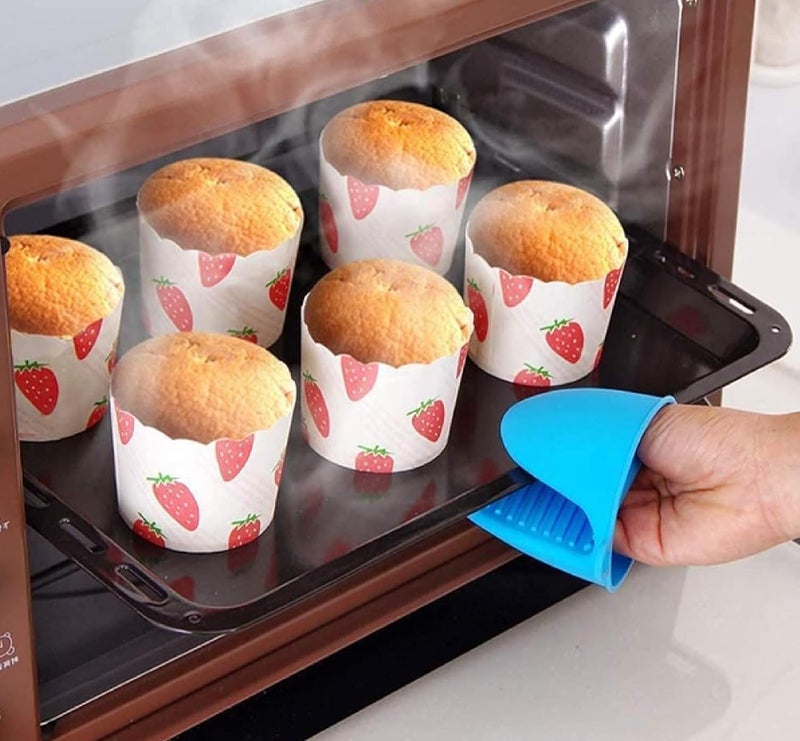 Tekzie Silicone Microwave Oven Heat Resistant Pinch Grip Mitten for Home Kitchen Tool Pack of 2 Random Color Will Be Sent - Image 4