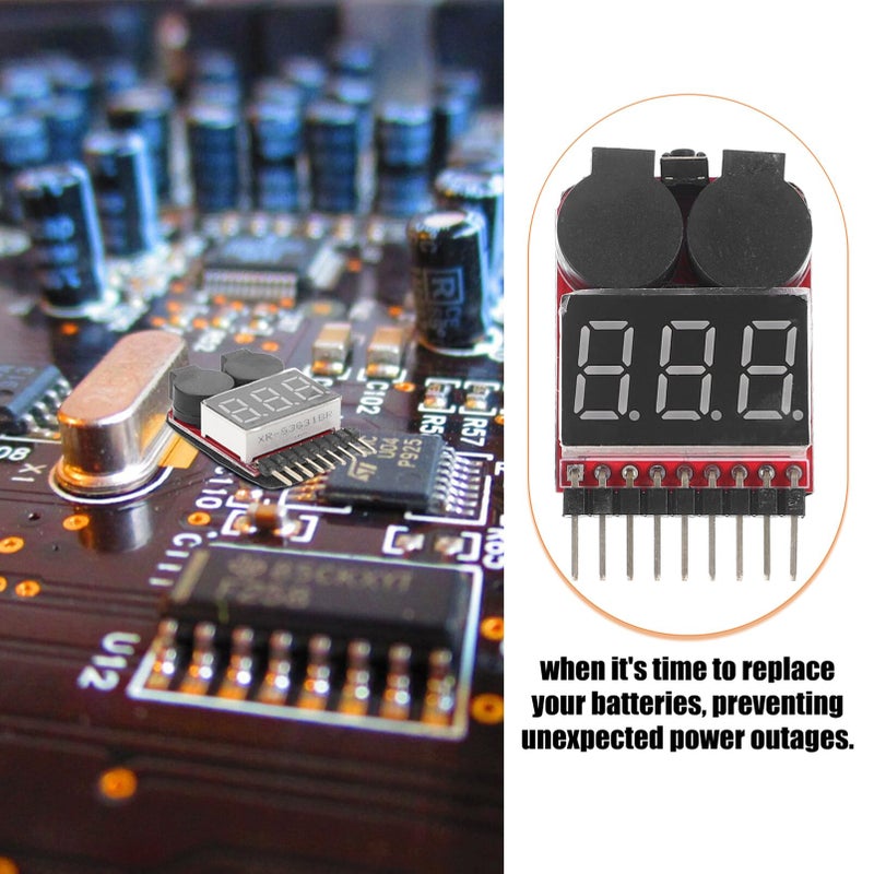 2Pcs RC Lipo Battery Voltage Tester with Low Voltage Alarm Portable Monitor - Image 4