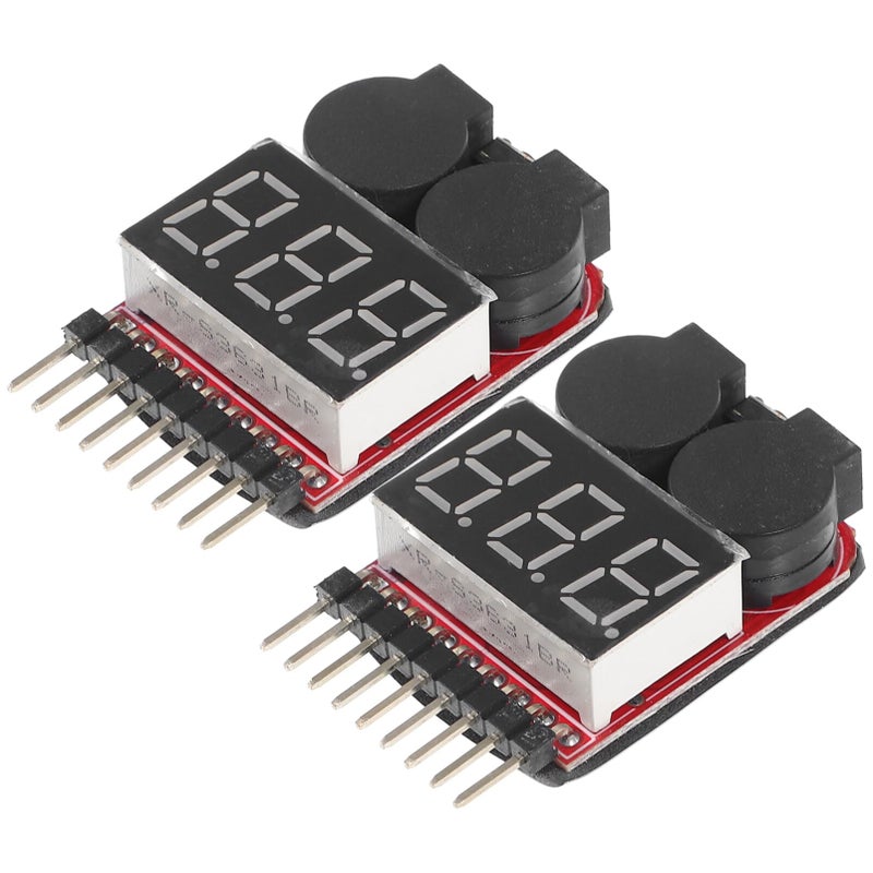2Pcs RC Lipo Battery Voltage Tester with Low Voltage Alarm Portable Monitor - Image 2