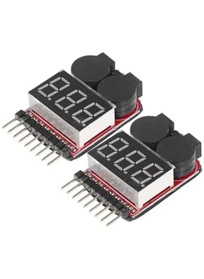 2Pcs RC Lipo Battery Voltage Tester with Low Voltage Alarm Portable Monitor - Image 1