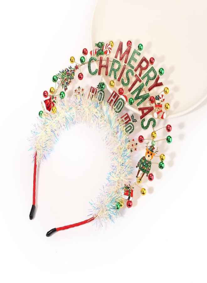 BVGA Christmas Headbands for Women Xmas Tree Snowflake Reindeer Headband Glitter Tinsel Jeweled Rhinestone Headbands Christmas Outfits Hair Accessories Party Favors Gifts - Image 5