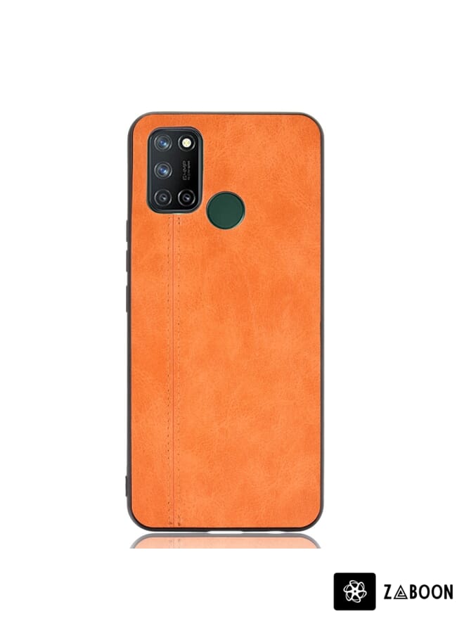 Zaboon Protective Case Cover For OPPO Realme C17/Realme 7i Shockproof Sewing Cow Pattern Skin PC + PU + TPU Case - Image 2