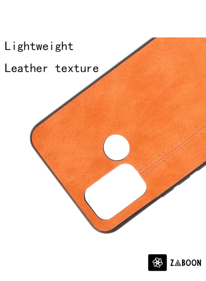 Zaboon Protective Case Cover For OPPO Realme C17/Realme 7i Shockproof Sewing Cow Pattern Skin PC + PU + TPU Case - Image 4