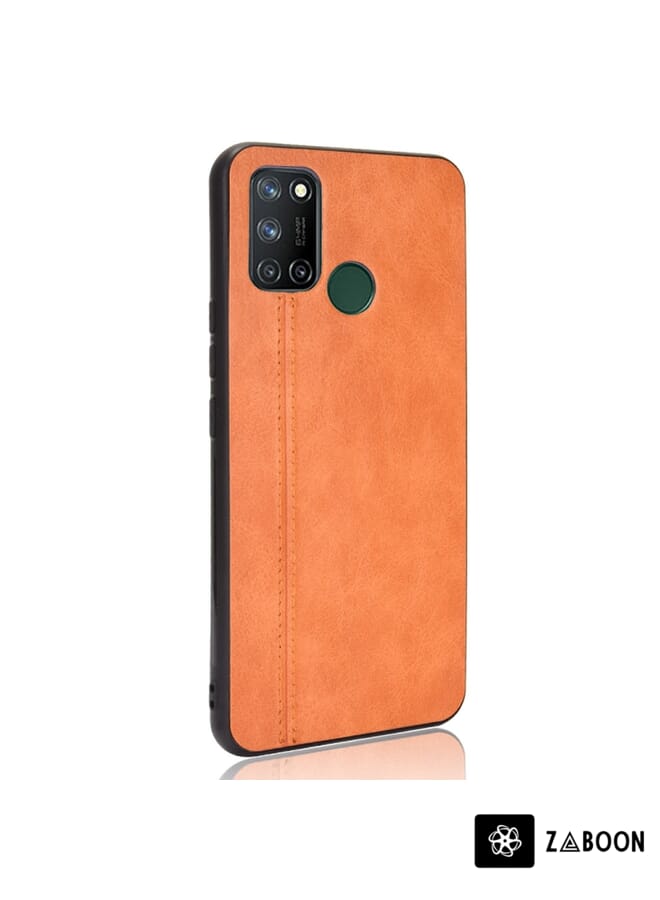 Zaboon Protective Case Cover For OPPO Realme C17/Realme 7i Shockproof Sewing Cow Pattern Skin PC + PU + TPU Case - Image 3