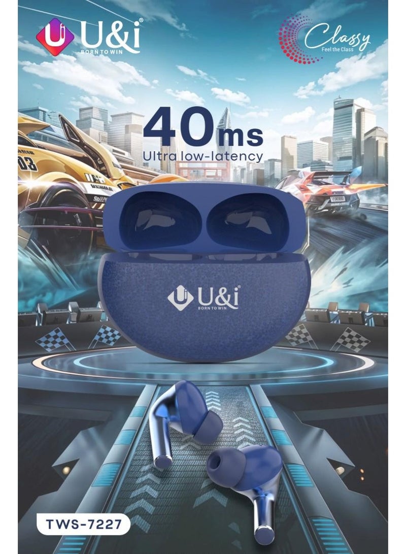 يو اند اي سماعات أذن لاسلكية بلوتوث 5.4 يو آند آي (U&i TWS-7227) - سلسلة Classy، 40 ساعة تشغيل، ميكروفون رباعي، صوت عالي الدقة، تحكم باللمس وشحن تايب سي - سماعات رياضية لألعاب الفيديو والرياضة - Image 3