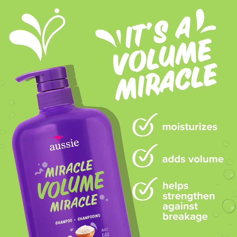 Aussie Miracle Volume Shampoo, Paraben-Free, Volumizing, 30.4 oz, 4-pack - Image 3