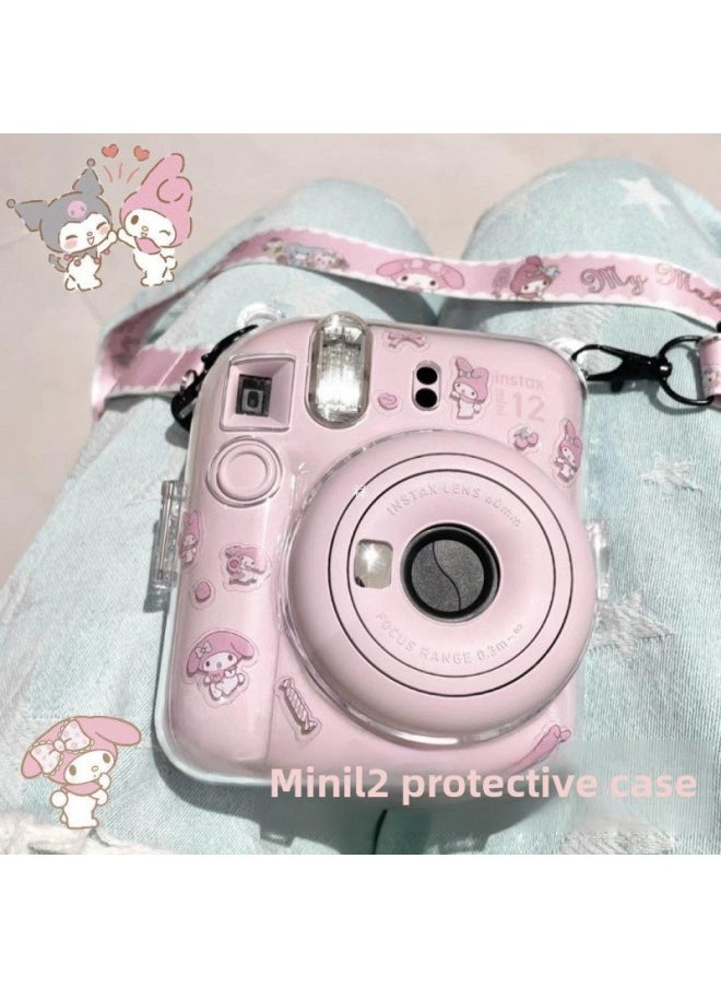 ماركة غير محددة حافظة واقية لكاميرا Fuji/Camera حافظة كريستالية شفافة حزام كروس لطيف اللون: Mini11 حقيبة صور نمط ويني ذا بوه حافظة واقية  - Image 2