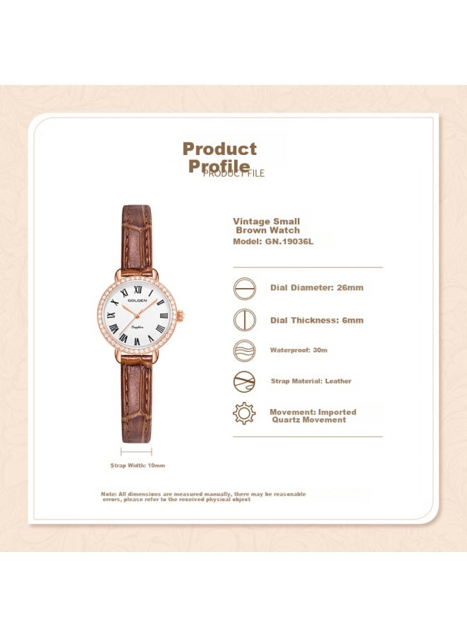 Golgen Women's Watch, Little Swan Series, Ladies' Watch, Ladies' Wrisch With Leather Strap, Quartz Watch, Holiday Gift For Girlfriend, 19036 - Image 5