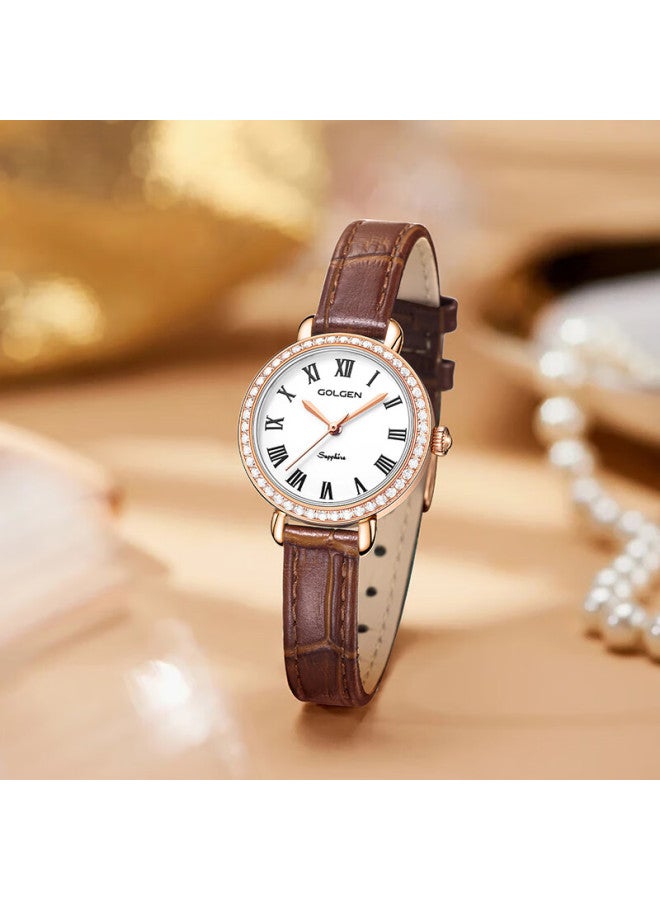 Golgen Women's Watch, Little Swan Series, Ladies' Watch, Ladies' Wrisch With Leather Strap, Quartz Watch, Holiday Gift For Girlfriend, 19036 - Image 3