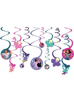 Encanto Spiral Hanging Decorations (Pack of 12) - Multicolor Cardstock - Eye-catching & Festive Decor