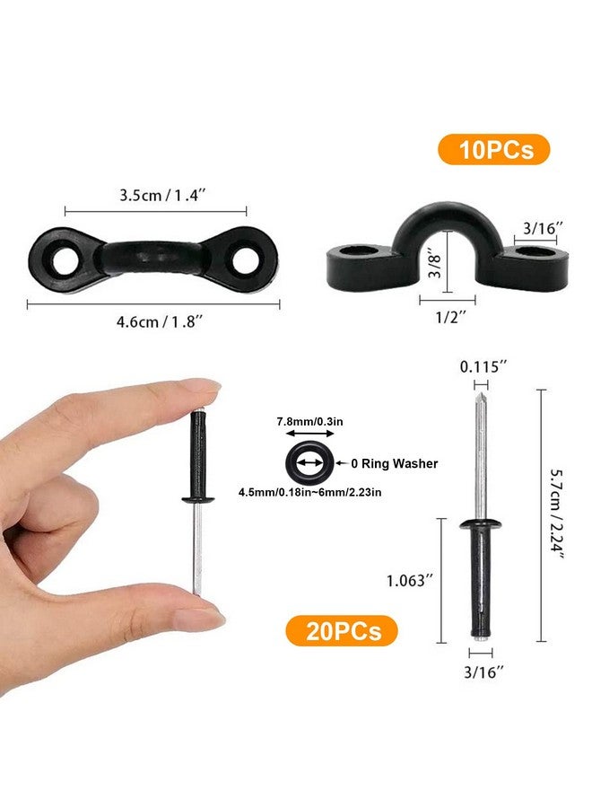 CLIO 10 Pcs Kayak Pad Eyes Kit With 20 Tri Grip Rivet Kit For Kayaks - Image 4